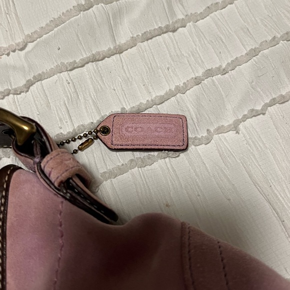 Coach Lavender Pink Suede Hobo Shoulder Bag 9658 - Picture 8 of 9